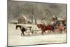 Mail Coach in a Snowstorm-James Pollard-Mounted Giclee Print