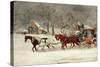 Mail Coach in a Snowstorm-James Pollard-Stretched Canvas