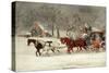 Mail Coach in a Snowstorm-James Pollard-Stretched Canvas