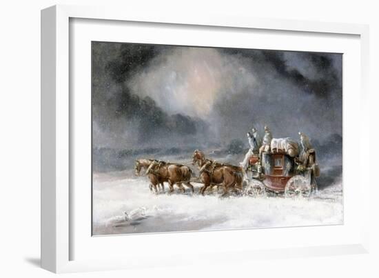 Mail Coach in a Snowstorm-Charles Cooper Henderson-Framed Giclee Print