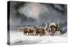 Mail Coach in a Snowstorm-Charles Cooper Henderson-Stretched Canvas