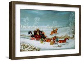 Mail Coach in the Snow-John Pollard-Framed Giclee Print