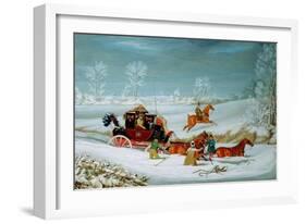 Mail Coach in the Snow-John Pollard-Framed Giclee Print