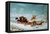 Mail Coach in the Snow-John Pollard-Framed Stretched Canvas
