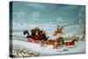 Mail Coach in the Snow-John Pollard-Stretched Canvas