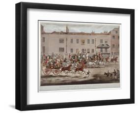 Mail Coaches in Front of the Peacock Inn on Islington High Street, London, 1823-Thomas Sutherland-Framed Giclee Print