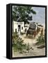 Mail Delivered by Stagecoach to a Post Office in the Southwest, 1870s-null-Framed Stretched Canvas