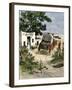 Mail Delivered by Stagecoach to a Post Office in the Southwest, 1870s-null-Framed Giclee Print