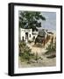 Mail Delivered by Stagecoach to a Post Office in the Southwest, 1870s-null-Framed Giclee Print