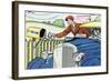 Mail Delivery By Car-Julia Letheld Hahn-Framed Art Print