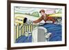 Mail Delivery By Car-Julia Letheld Hahn-Framed Art Print