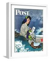 "Mail Delivery by Sleigh," Saturday Evening Post Cover, January 29, 1944-Alex Ross-Framed Giclee Print