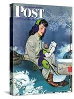 "Mail Delivery by Sleigh," Saturday Evening Post Cover, January 29, 1944-Alex Ross-Stretched Canvas