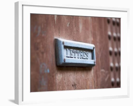 Mail Slot in a Door in the Medina in Fez, Morocco-David H. Wells-Framed Photographic Print