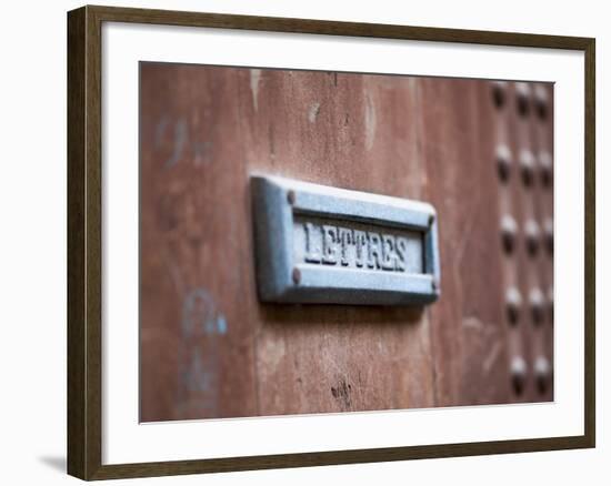 Mail Slot in a Door in the Medina in Fez, Morocco-David H. Wells-Framed Photographic Print