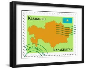 Mail To-From Kazakhstan-Perysty-Framed Art Print