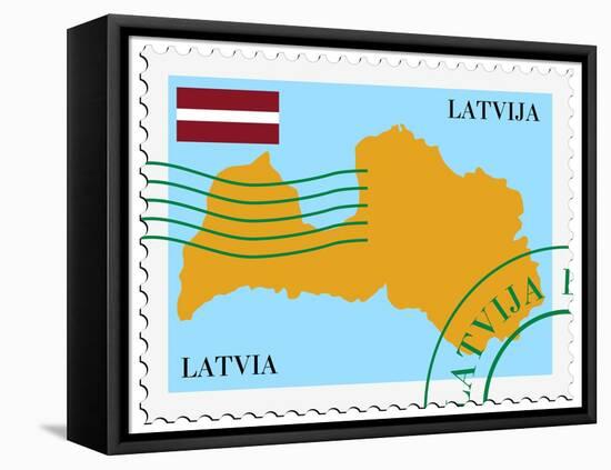 Mail To-From Latvia-Perysty-Framed Stretched Canvas