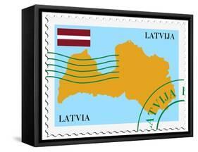 Mail To-From Latvia-Perysty-Framed Stretched Canvas