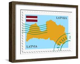 Mail To-From Latvia-Perysty-Framed Art Print