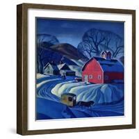 "Mail Wagon in Snowy Landscape," March 14, 1942-Dale Nichols-Framed Premium Giclee Print