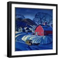 "Mail Wagon in Snowy Landscape," March 14, 1942-Dale Nichols-Framed Premium Giclee Print