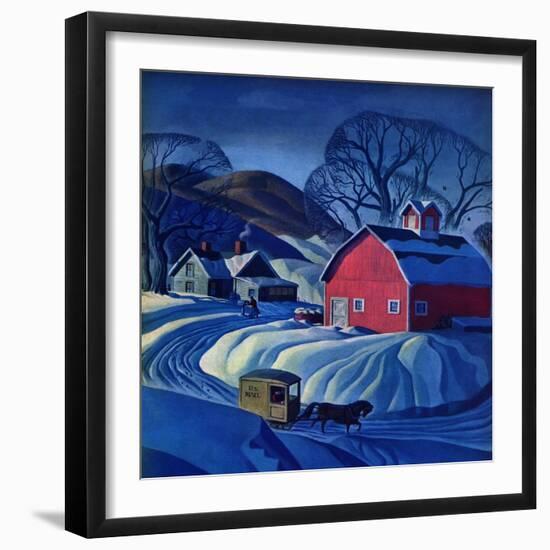 "Mail Wagon in Snowy Landscape," March 14, 1942-Dale Nichols-Framed Premium Giclee Print