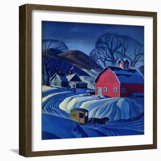 "Mail Wagon in Snowy Landscape," March 14, 1942-Dale Nichols-Framed Giclee Print