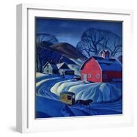 "Mail Wagon in Snowy Landscape," March 14, 1942-Dale Nichols-Framed Giclee Print