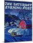 "Mail Wagon in Snowy Landscape," Saturday Evening Post Cover, March 14, 1942-Dale Nichols-Mounted Giclee Print