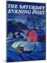 "Mail Wagon in Snowy Landscape," Saturday Evening Post Cover, March 14, 1942-Dale Nichols-Mounted Premium Giclee Print