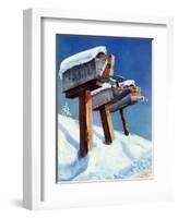 "Mailboxes in Snow," December 27, 1941-Miriam Tana Hoban-Framed Giclee Print