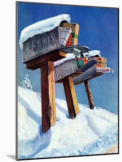 "Mailboxes in Snow," December 27, 1941-Miriam Tana Hoban-Mounted Giclee Print