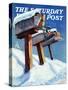 "Mailboxes in Snow," Saturday Evening Post Cover, December 27, 1941-Miriam Tana Hoban-Stretched Canvas