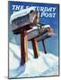 "Mailboxes in Snow," Saturday Evening Post Cover, December 27, 1941-Miriam Tana Hoban-Mounted Premium Giclee Print