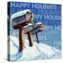 Mailboxes In The Snow Happy Holidays-null-Stretched Canvas