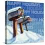 Mailboxes In The Snow Happy Holidays-null-Stretched Canvas