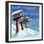 Mailboxes In The Snow Happy Holidays-null-Framed Giclee Print