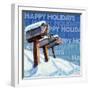 Mailboxes In The Snow Happy Holidays-null-Framed Giclee Print