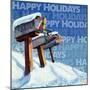 Mailboxes In The Snow Happy Holidays-null-Mounted Giclee Print