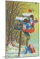 Mailboxes with Presents-null-Mounted Art Print