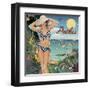 Maillot bleu-Bruno Pozzo-Framed Art Print