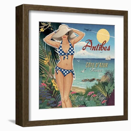 Maillot bleu-Bruno Pozzo-Framed Art Print