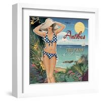 Maillot bleu-Bruno Pozzo-Framed Art Print