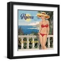 Maillot rouge-Bruno Pozzo-Framed Art Print