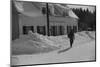 Mailman Delivering Mail after Heavy Snowfall, Rear View, Vermont, 1940-Marion Post Wolcott-Mounted Photographic Print