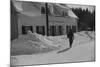 Mailman Delivering Mail after Heavy Snowfall, Rear View, Vermont, 1940-Marion Post Wolcott-Mounted Photographic Print