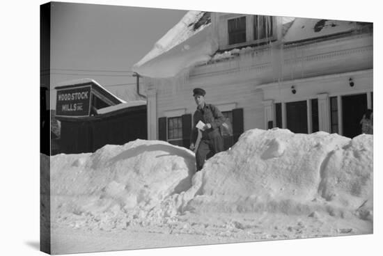 Mailman making Deliveries after a Heavy Snowfall, Vermont, 1940-Marion Post Wolcott-Stretched Canvas