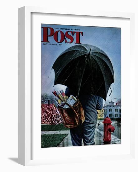 "Mailman," Saturday Evening Post Cover, May 13, 1944-Stevan Dohanos-Framed Giclee Print