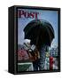 "Mailman," Saturday Evening Post Cover, May 13, 1944-Stevan Dohanos-Framed Stretched Canvas