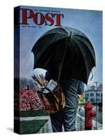 "Mailman," Saturday Evening Post Cover, May 13, 1944-Stevan Dohanos-Stretched Canvas